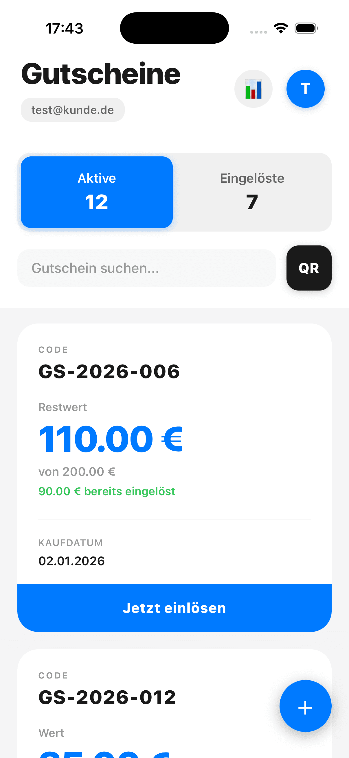 Gutschein-Manager App: Gutscheine und Einlösungen verwalten